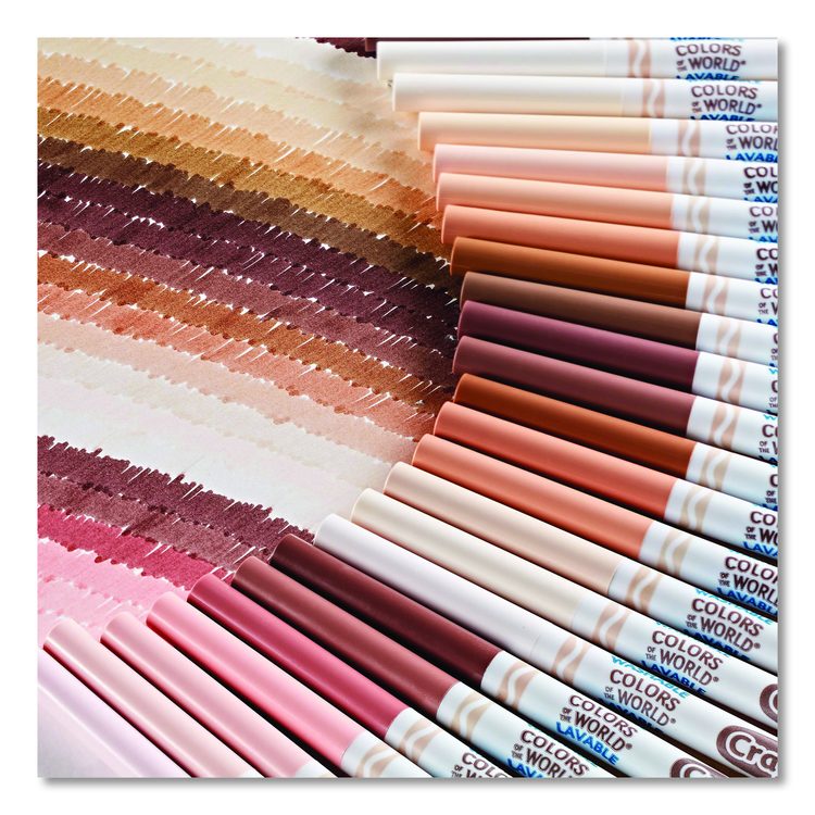 Colors of the World Washable Markers, Fine Bullet Tip, Assorted Colors, 24/Pack