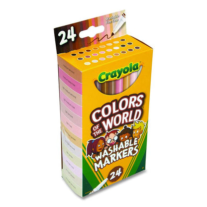 Colors of the World Washable Markers, Fine Bullet Tip, Assorted Colors, 24/Pack