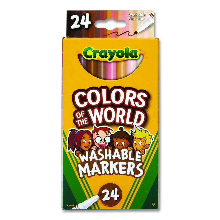 Colors of the World Washable Markers, Fine Bullet Tip, Assorted Colors, 24/Pack