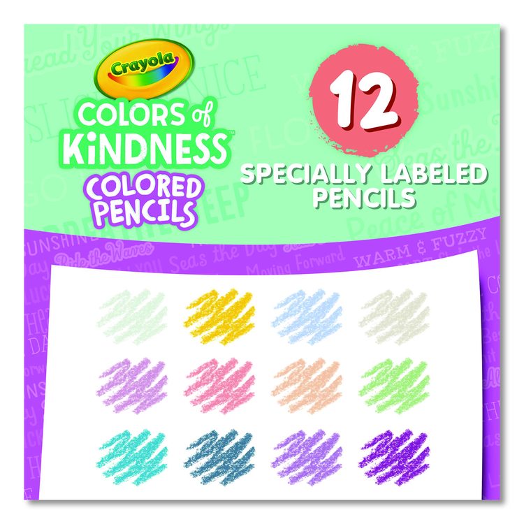 Colors of Kindness Colored Pencils, Assorted Lead and Barrel Colors, 12/Box