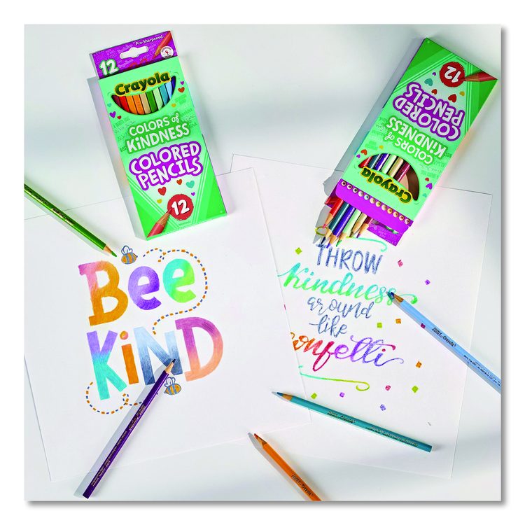 Colors of Kindness Colored Pencils, Assorted Lead and Barrel Colors, 12/Box