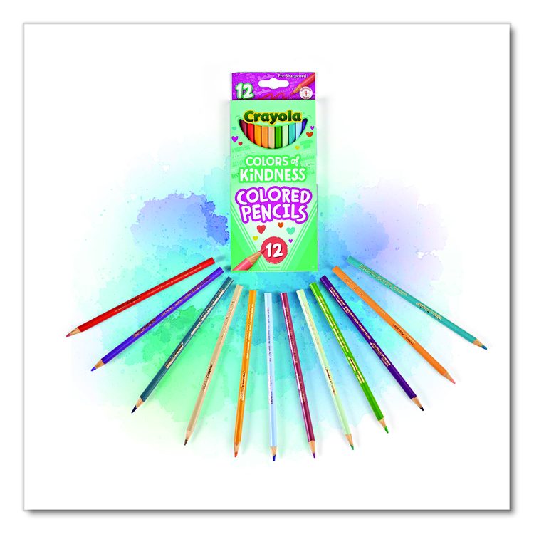 Colors of Kindness Colored Pencils, Assorted Lead and Barrel Colors, 12/Box