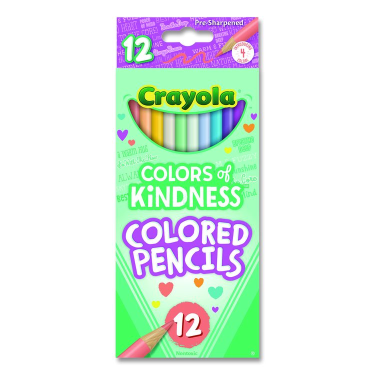 Colors of Kindness Colored Pencils, Assorted Lead and Barrel Colors, 12/Box