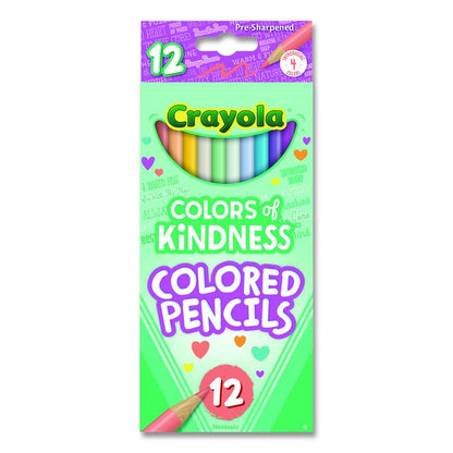 Colors of Kindness Colored Pencils, Assorted Lead and Barrel Colors, 12/Box