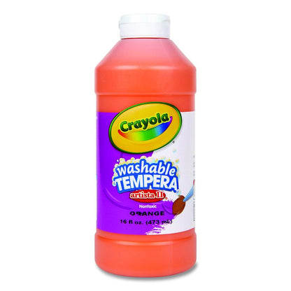 Artista II Washable Tempera Paint, Orange, 16 oz Bottle