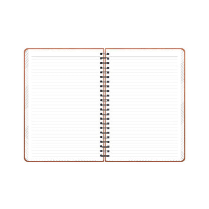 ASMBLD Faux Leather Wirebound Notebook, 1-Subject, Medium/College Rule, Tan Cover, (80) 8.5 x 5.75 Sheets