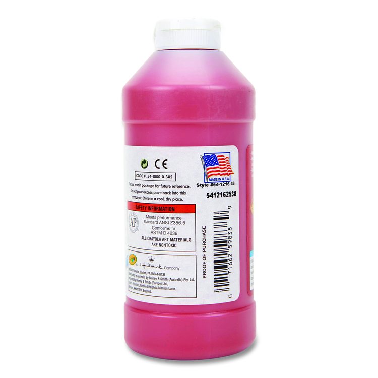 Premier Tempera Paint, Red, 16 oz Bottle