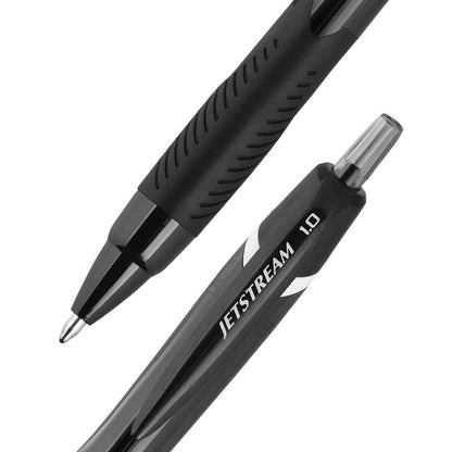Jetstream Elements Hybrid Gel Pen, Retractable, Medium 1 mm, Black Ink, Translucent Black/Black Barrel, Dozen