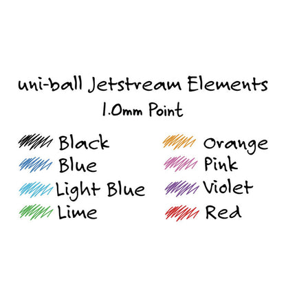 Jetstream Elements Hybrid Gel Pen, Retractable, Medium 1 mm, Black Ink, Translucent Black/Black Barrel, Dozen