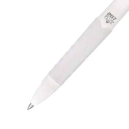 207 Plus+ Gel Pen, Retractable, Medium 0.7 mm, Black Ink, White Barrel, 4/Pack