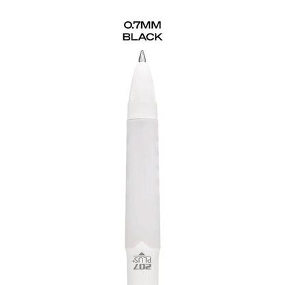 207 Plus+ Gel Pen, Retractable, Medium 0.7 mm, Black Ink, White Barrel, 4/Pack
