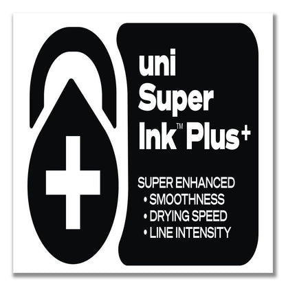 207 Plus+ Gel Pen, Retractable, Medium 0.7 mm, Black Ink, White Barrel, Dozen
