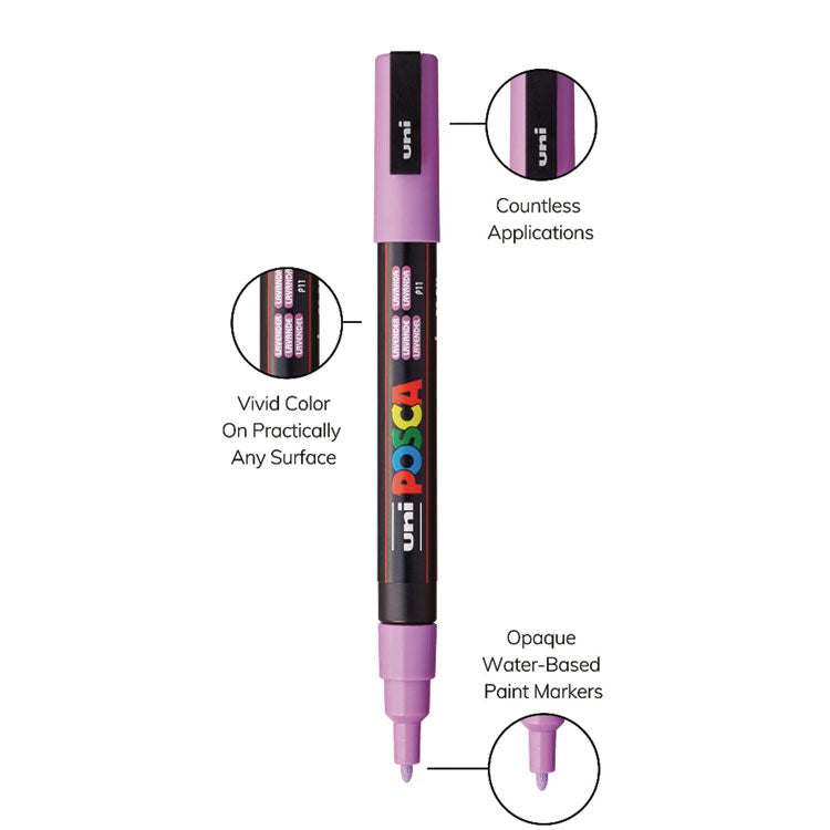 Water-Based Paint Markers, Fine Bullet Tip, 0.9 mm/1.3 mm, Assorted Colors, 8/Set