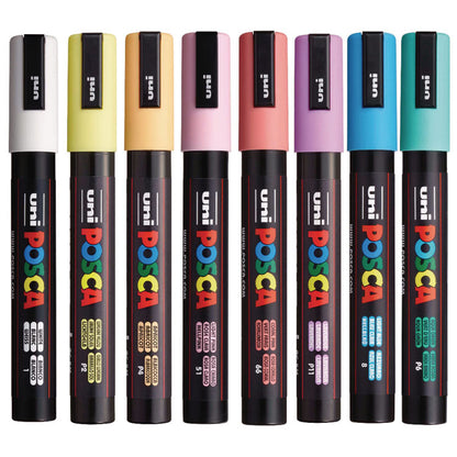 Water-Based Paint Markers, Medium Bullet Tip, 1.8 mm/2.5 mm, Assorted Colors, 8/Set