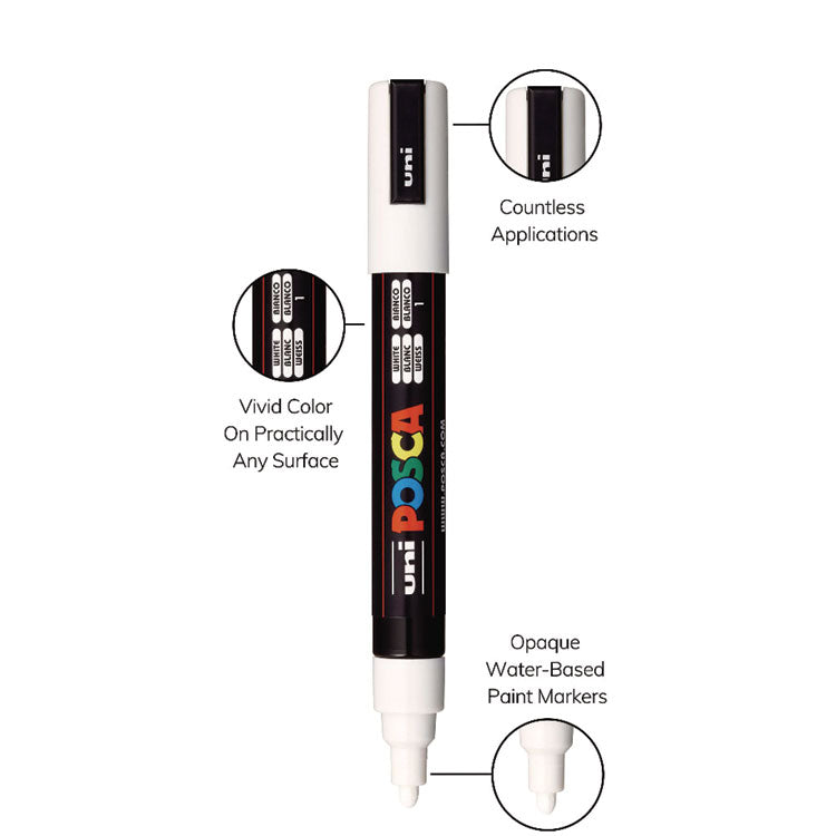 Water-Based Paint Markers, Medium Bullet Tip, Assorted Colors, 4/Set