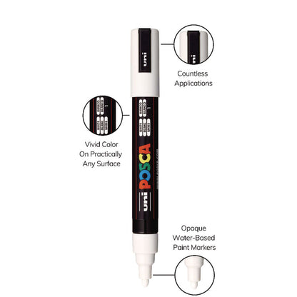 Water-Based Paint Markers, Medium Bullet Tip, Assorted Colors, 4/Set