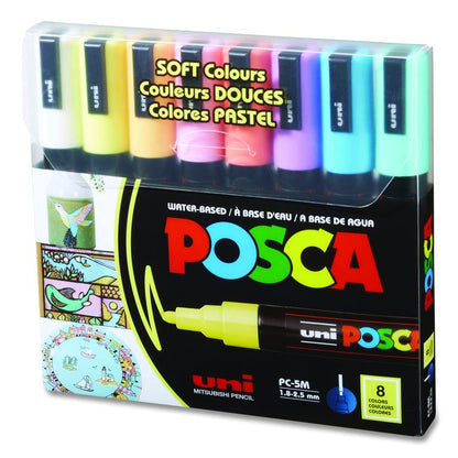 Water-Based Paint Markers, Medium Bullet Tip, 1.8 mm/2.5 mm, Assorted Colors, 8/Set