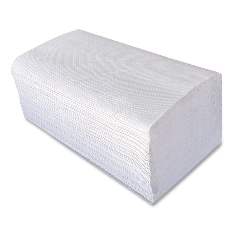 Boardwalk Green Single-Fold Towels, 1-Ply, 9.13 x 10.25, Natural White, 250/Pack, 16 Packs/Carton