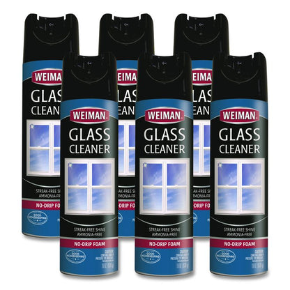 Foaming Glass Cleaner, 19 oz Aerosol Spray, 6/Carton