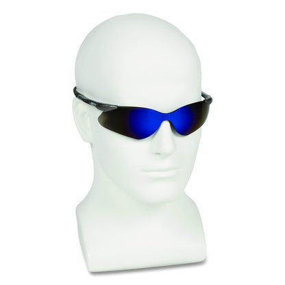 Nemesis Safety Glasses, Gunmetal Half Frame, Blue Dual Lens