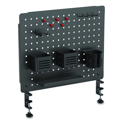 Pegboard Organizer, Three Compartments, 20.58 x 1 x 17, Black, Steel