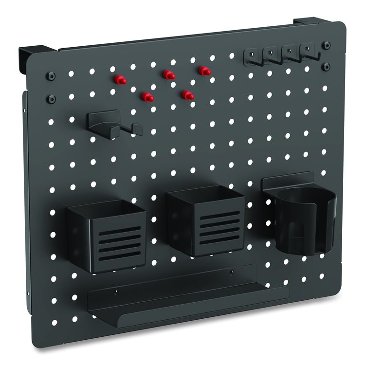 Pegboard Organizer, Three Compartments, 20.58 x 1 x 17, Black, Steel