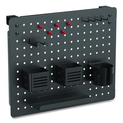 Pegboard Organizer, Three Compartments, 20.58 x 1 x 17, Black, Steel