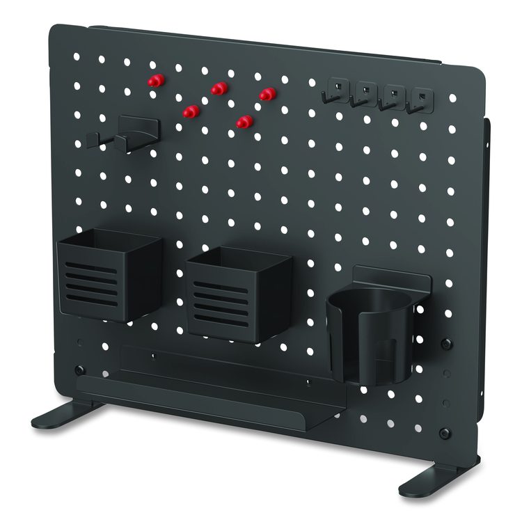 Pegboard Organizer, Three Compartments, 20.58 x 1 x 17, Black, Steel