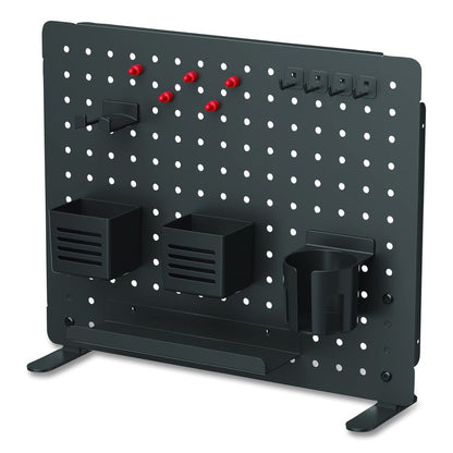 Pegboard Organizer, Three Compartments, 20.58 x 1 x 17, Black, Steel