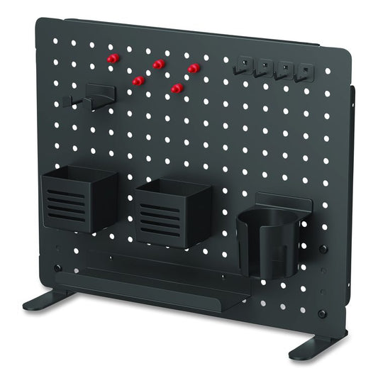 Pegboard Organizer, Three Compartments, 20.58 x 1 x 17, Black, Steel