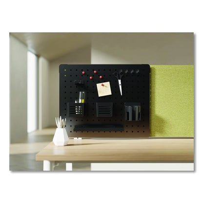Pegboard Organizer, Three Compartments, 20.58 x 1 x 17, Black, Steel