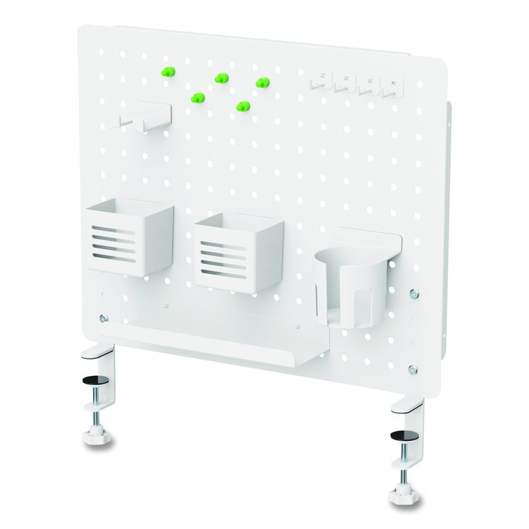 Pegboard Organizer, Three Compartments, 20.58 x 1 x 17, White, Steel