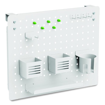 Pegboard Organizer, Three Compartments, 20.58 x 1 x 17, White, Steel