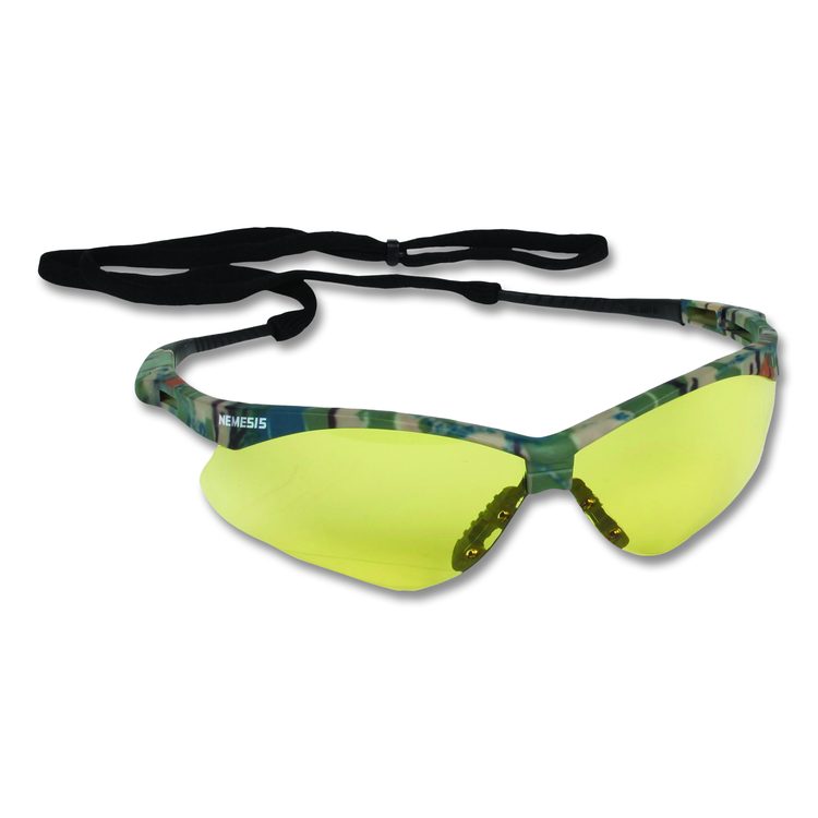 Nemesis Safety Glasses, Camouflage Half Frame, Yellow Dual Lens, 12/Carton