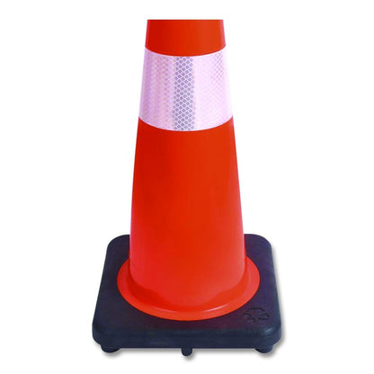 Traffic Cone, 14.5 x 1 x 36, Orange/Silver