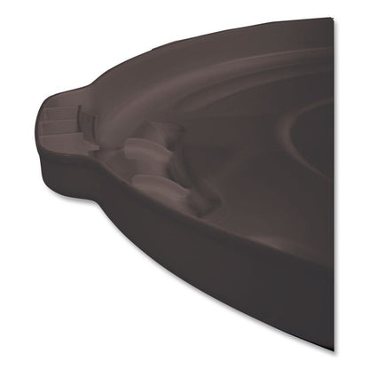 BRUTE Self-Draining Flat Top Lids for 32 gal Round BRUTE Containers, 22.25" dia x 1.63"h, Black