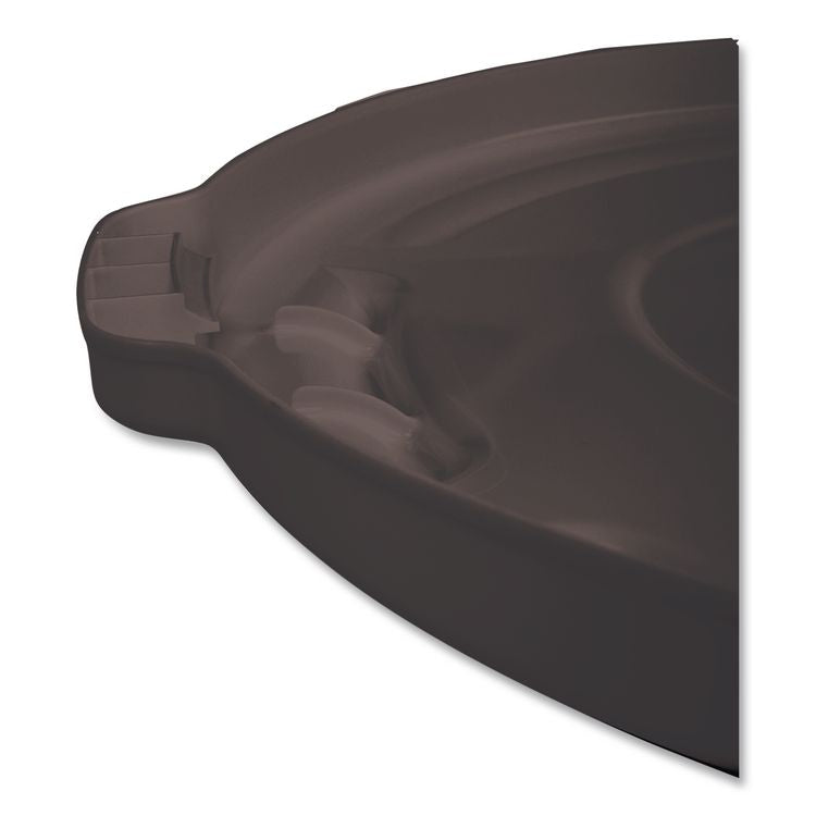 BRUTE Self-Draining Flat Top Lids for 32 gal Round BRUTE Containers, 22.25" Diameter, Black