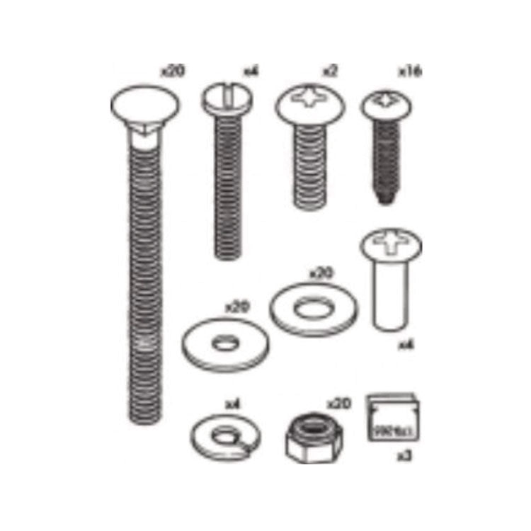 Hardware Kit for Rubbermaid Full Size Housekeeping Carts, Metal, Gray