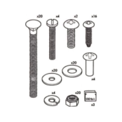 Hardware Kit for Rubbermaid Full Size Housekeeping Carts, Metal, Gray