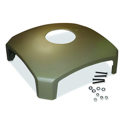 Dome Top with Hole for Landmark Series Waste Receptacle, 26" Diameter, Driftwood