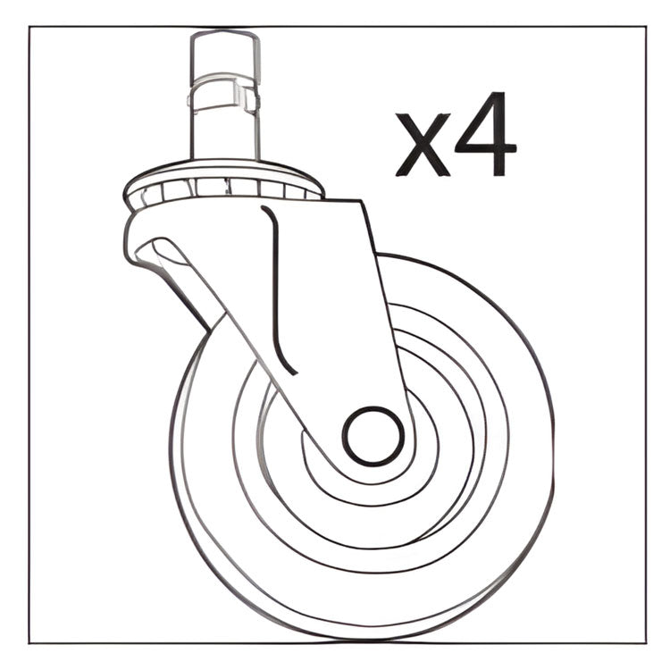 SRP Caster Kit, Four 2.5" Wheels, Gray