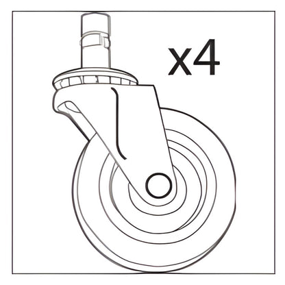 SRP Caster Kit, Four 2.5" Wheels, Gray