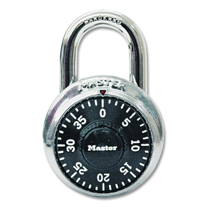 Combination Lock, Stainless Steel, 1.87" Wide, Silver/Black, 2/Pack