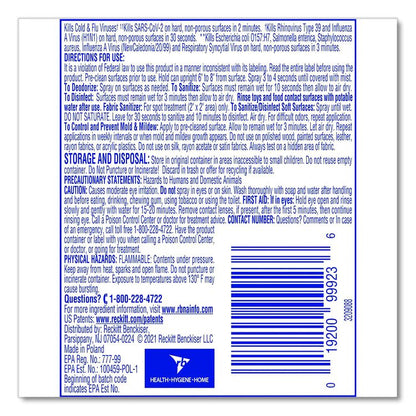 Disinfectant Spray To Go, Crisp Linen Scent, 1.5 oz Aerosol Spray, 12/Carton