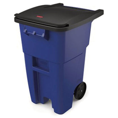 50-Gallon Rollout Wheels and Push Caps, Two 8" Wheels, Black