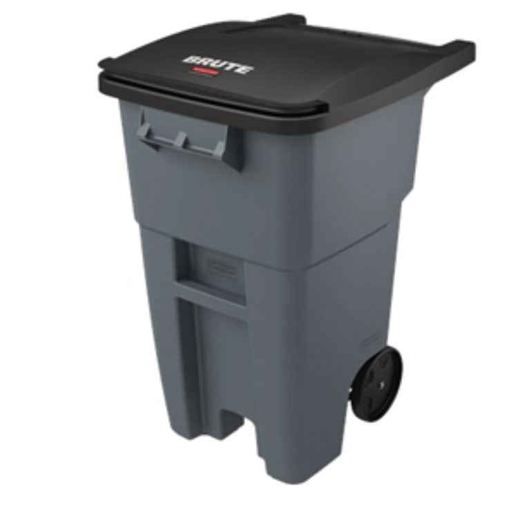 50-Gallon Rollout Wheels and Push Caps, Two 8" Wheels, Black