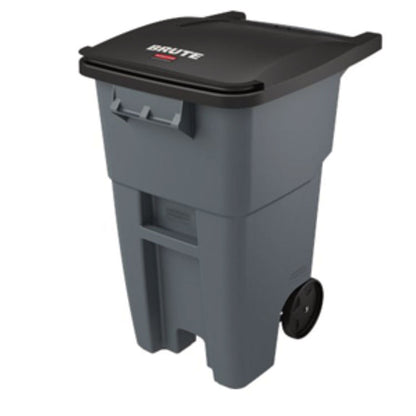 50-Gallon Rollout Wheels and Push Caps, Two 8" Wheels, Black