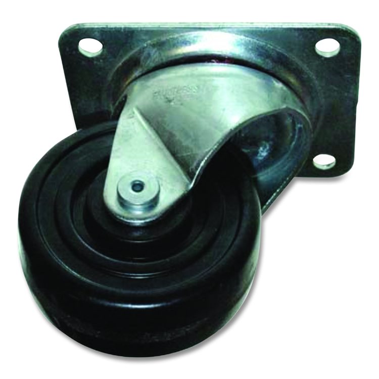 4-Inch Swivel Plate Caster with Hardware, Black