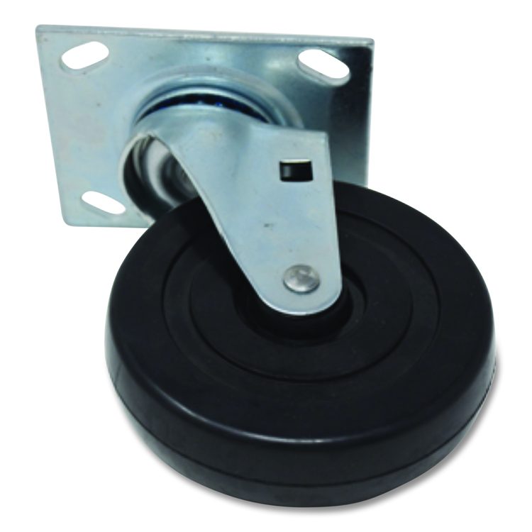 5-Inch Swivel Plate Caster, Black