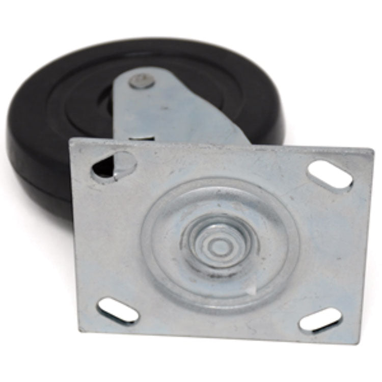 5-Inch Swivel Plate Caster, Black